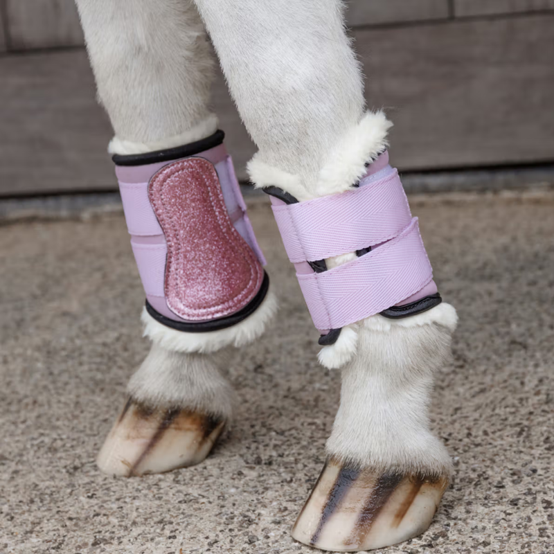 Kentucky Shetland Sheepskin Brushing Boots - Old Rose-2