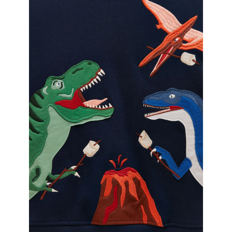 Joules Boys' Hudson Applique Sweatshirt - Navy Dino-3