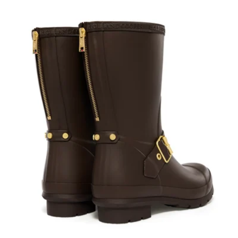 Holland Cooper Sherpa Lined Chelsea Wellington - Chocolate Matte Gold-2