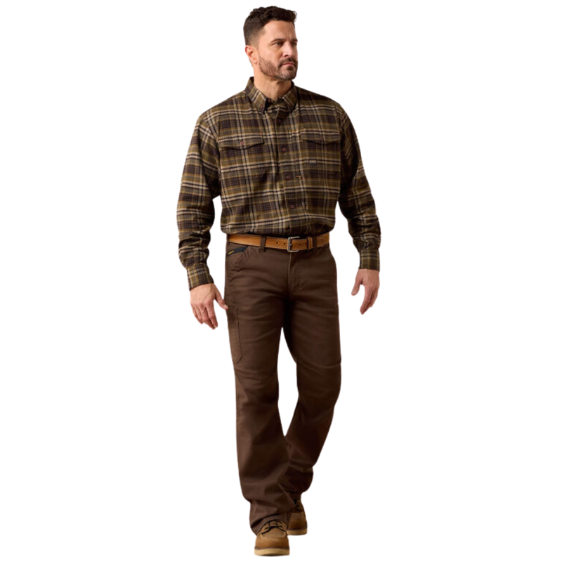 Ariat Men's Rebar Flannel DuraStretch Work Shirt - Earth-2