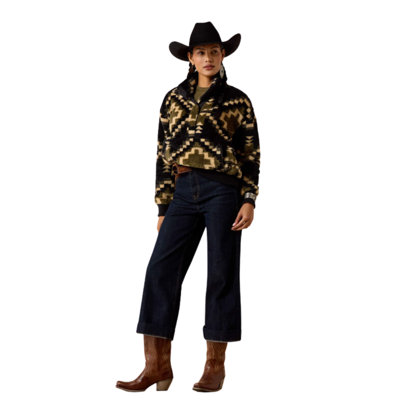 Ariat Women's Berber Sweatshirt - Gambit Southwest Print-2