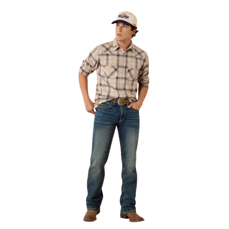 Ariat Men's Retro Hudde Fitted Snap Shirt - Peyote Plaid-2