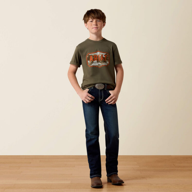 Ariat Youth Wild Creek Camo T-Shirt - Army Green-2