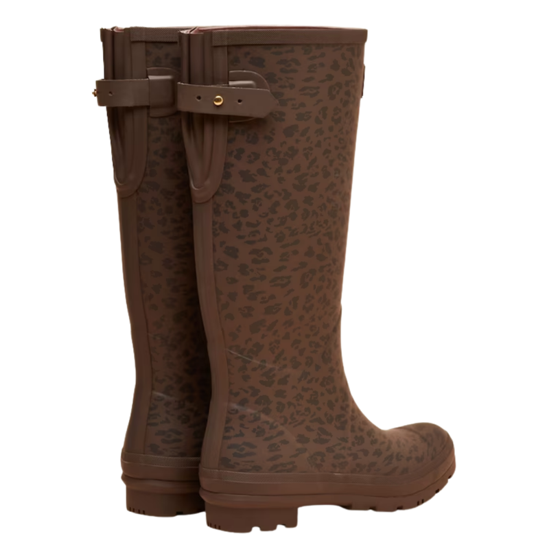 Joules Ladies Printed Adjustable Tall Wellies - Leopard-1