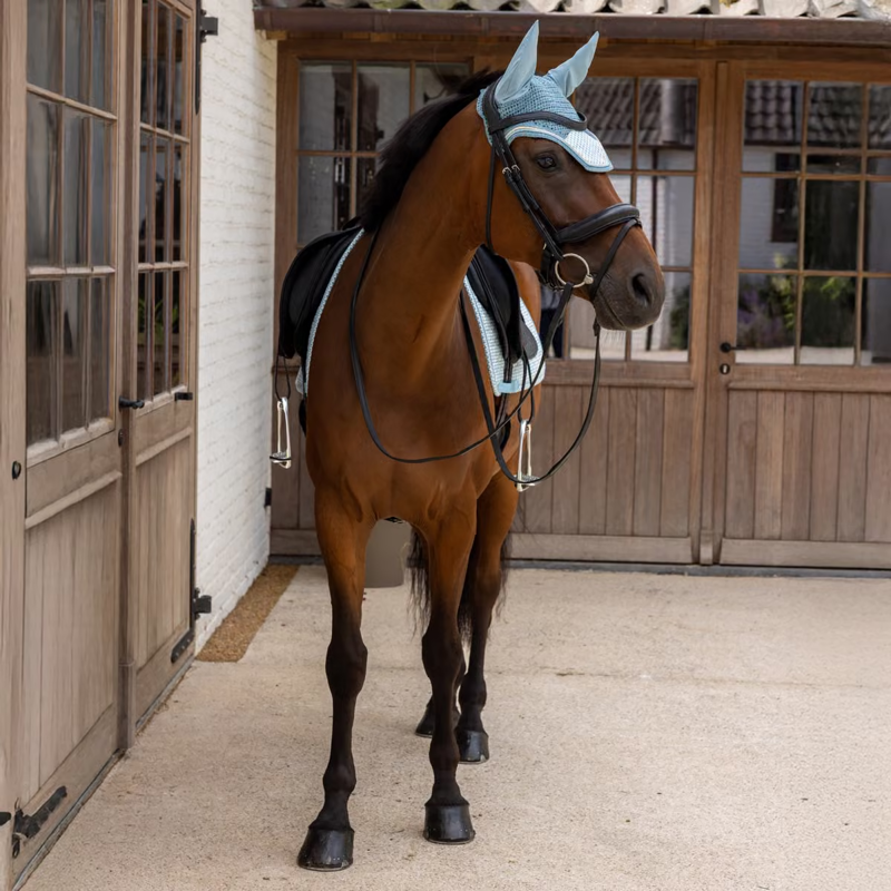 Kentucky Velvet Flags Printing Dressage Saddlepad - Light Blue-2