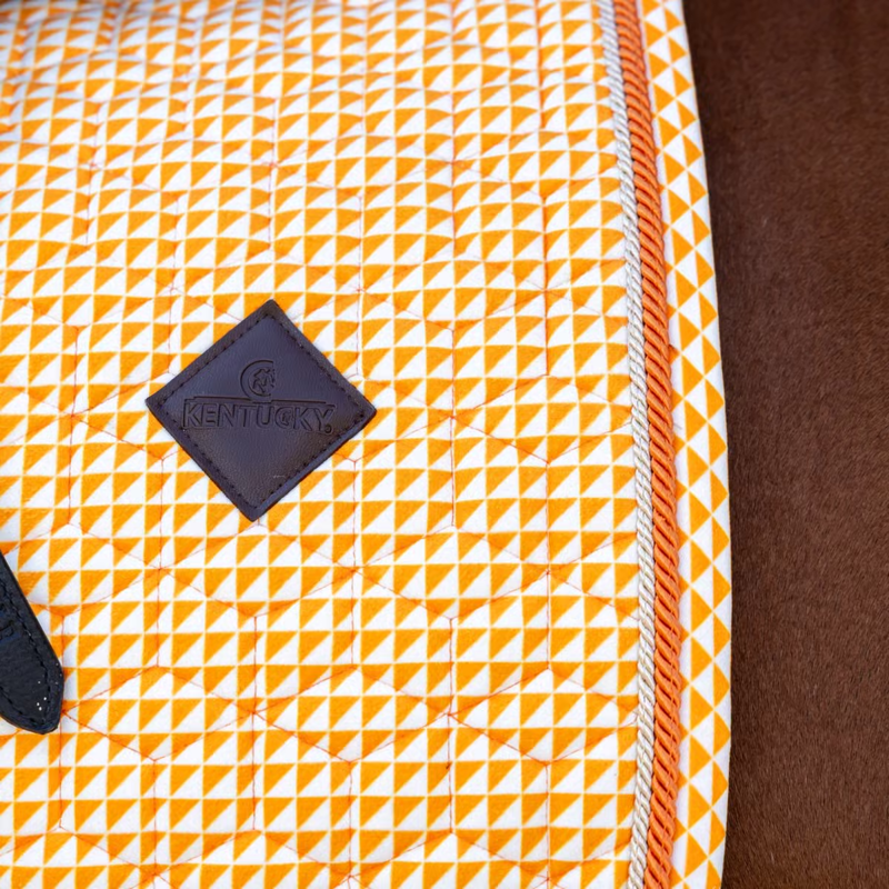 Kentucky Velvet Flags Printing Dressage Saddlepad - Orange-2