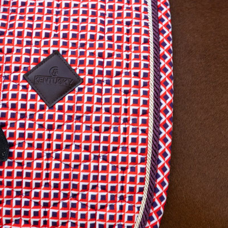 Kentucky Velvet Check Printing Dressage Saddlepad - Purple-2