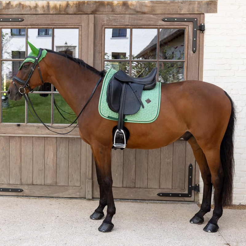 Kentucky Velvet Chess Printing Dressage Saddlepad - Green-2