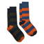 Joules Men's Kingsbury 2 Pack Socks - Blue Rugby Stripe