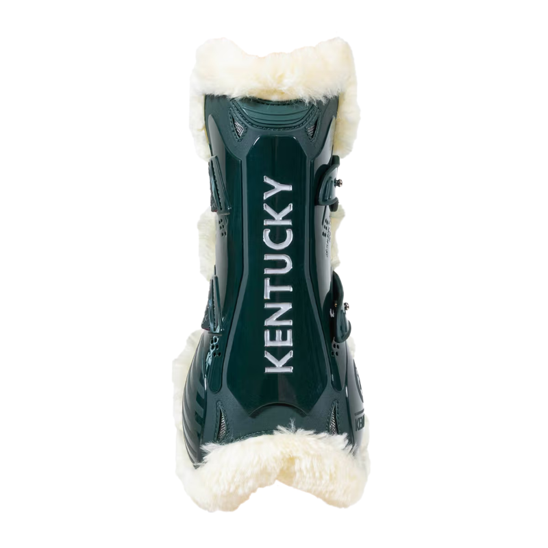 Kentucky Vegan Sheepskin Tendon Boots Bamboo Shield - Dark Green-2