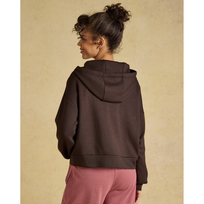 Joules Ladies Luxe Club Hoodie - Chocolate Brown-2