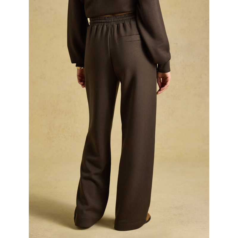 Joules Ladies Luxe Club Wide Leg Jogger - Chocolate Brown-1