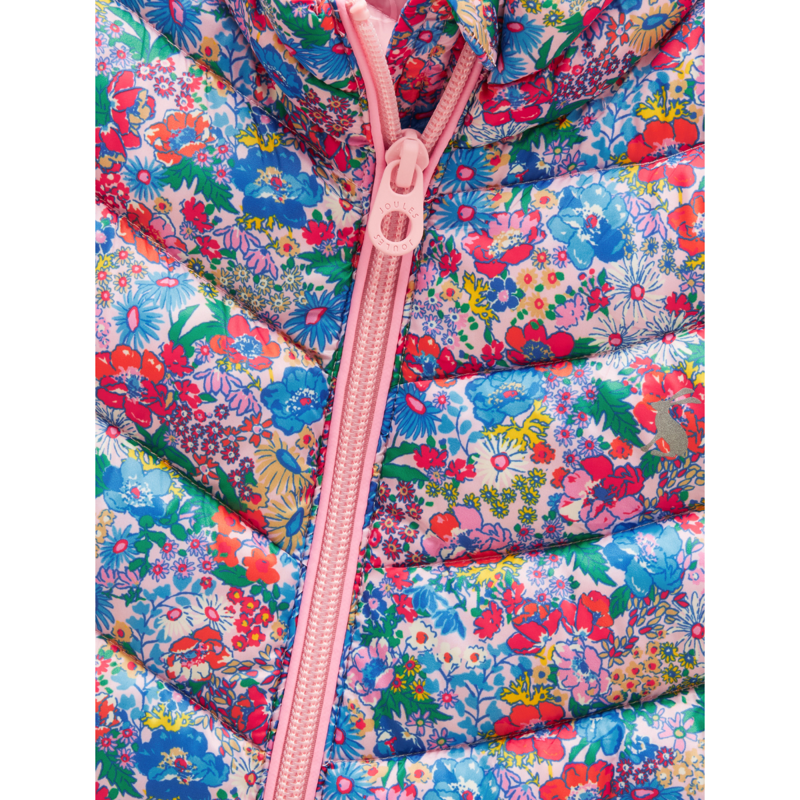 Joules Girls' Crofton Showerproof Gilet - Pink Ditsy-2