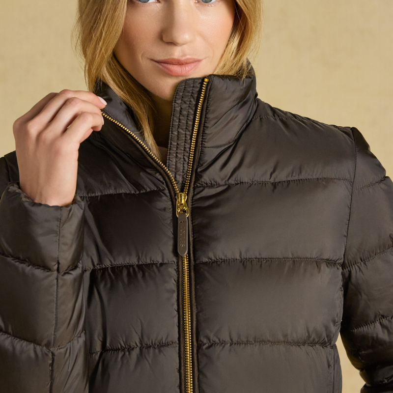 Joules Ladies Paddock Showerproof Padded Coat - Brown-5