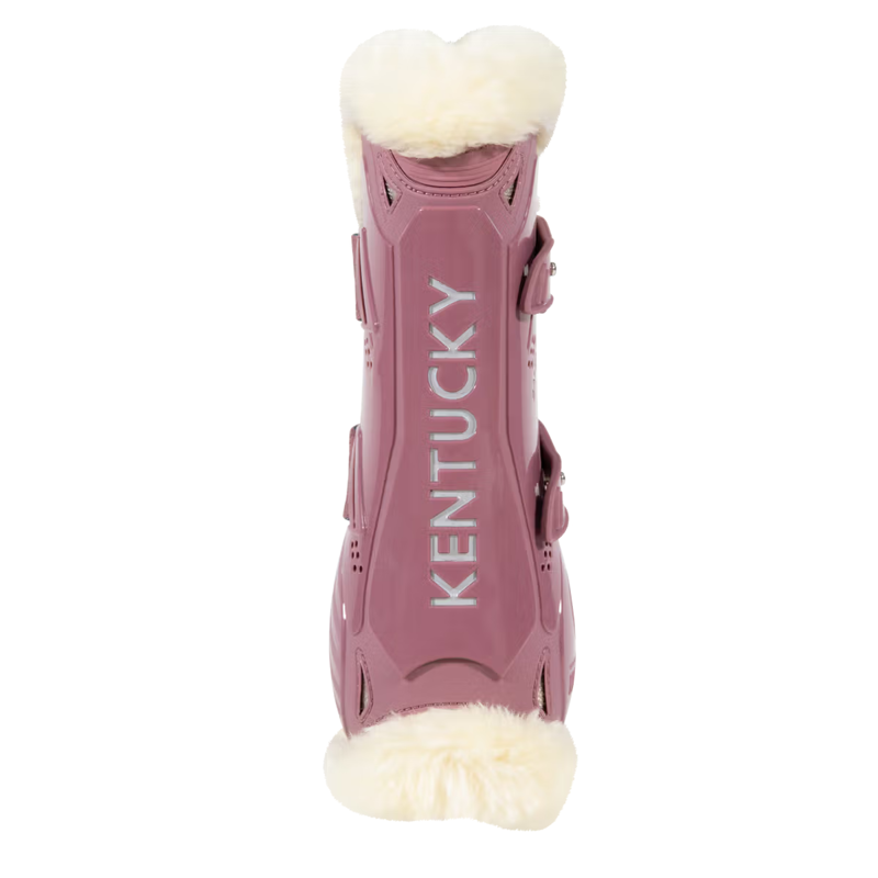 Kentucky Vegan Sheepskin Tendon Boots Bamboo Shield - Old Rose-2