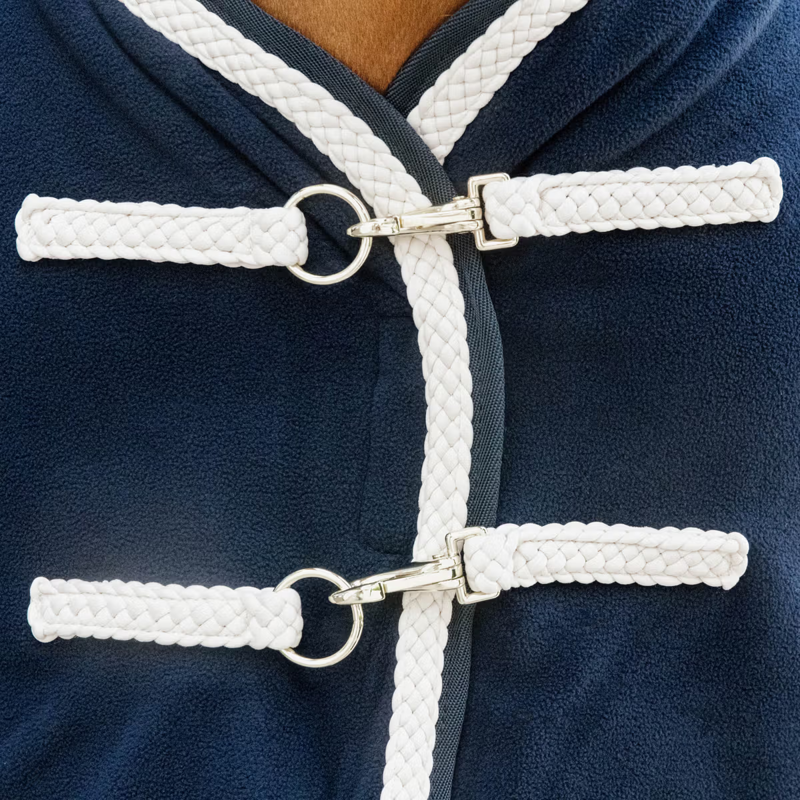 Kentucky Plaited Rope Fleece Rug - Navy-2