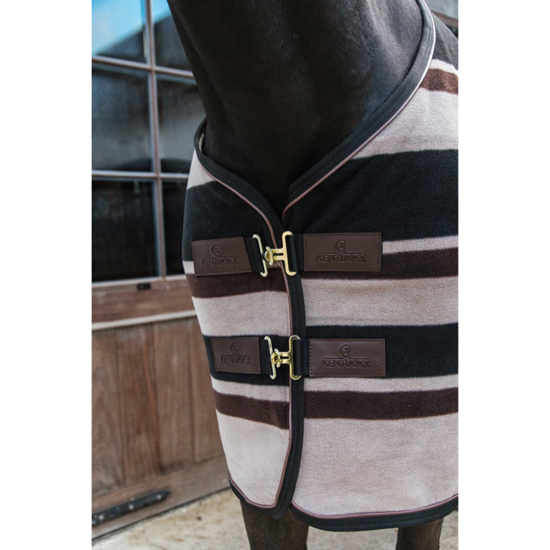 Kentucky Heavy Stripes Fleece Rug - Brown/Beige-2