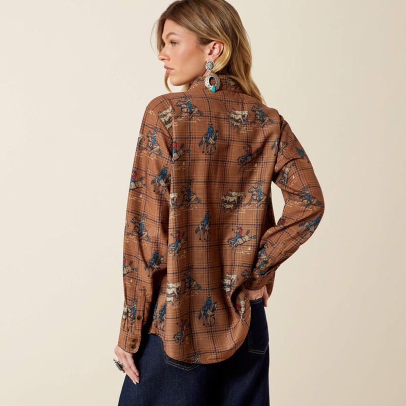 Ariat Women's Homestyle Shirt - Glen Plaid Rodeo-1