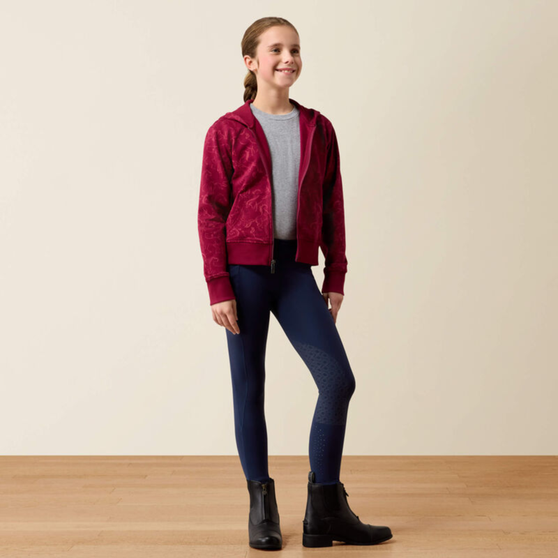 Ariat Youth Spiffy Full Zip - Beet Red Horsin' Around-2