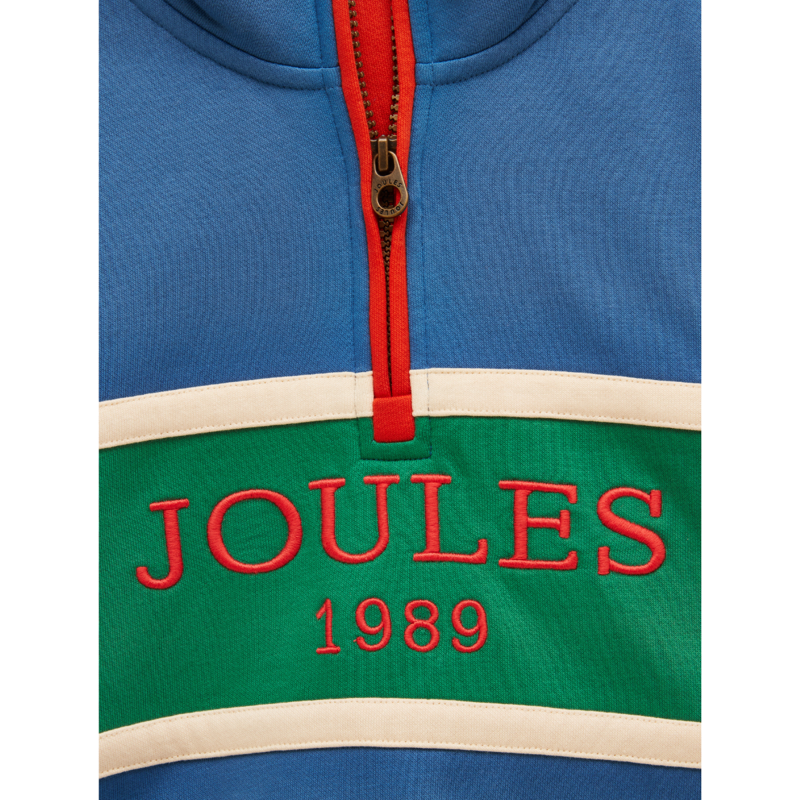 Joules Boys' Alfie Colourblock Quarter Zip Sweatshirt - Blue-2