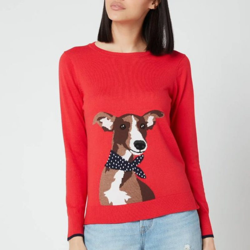 Joules Ladies Miranda Jumper - Red Dog-2