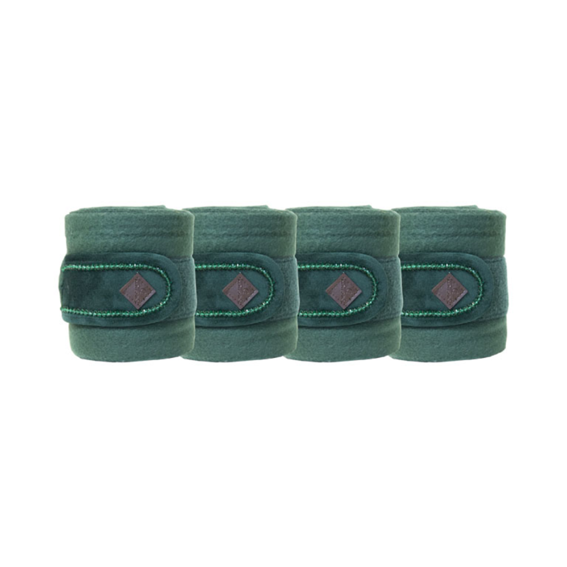 Kentucky Polar Fleece Velvet Pearls Bandages - Pine Green-4