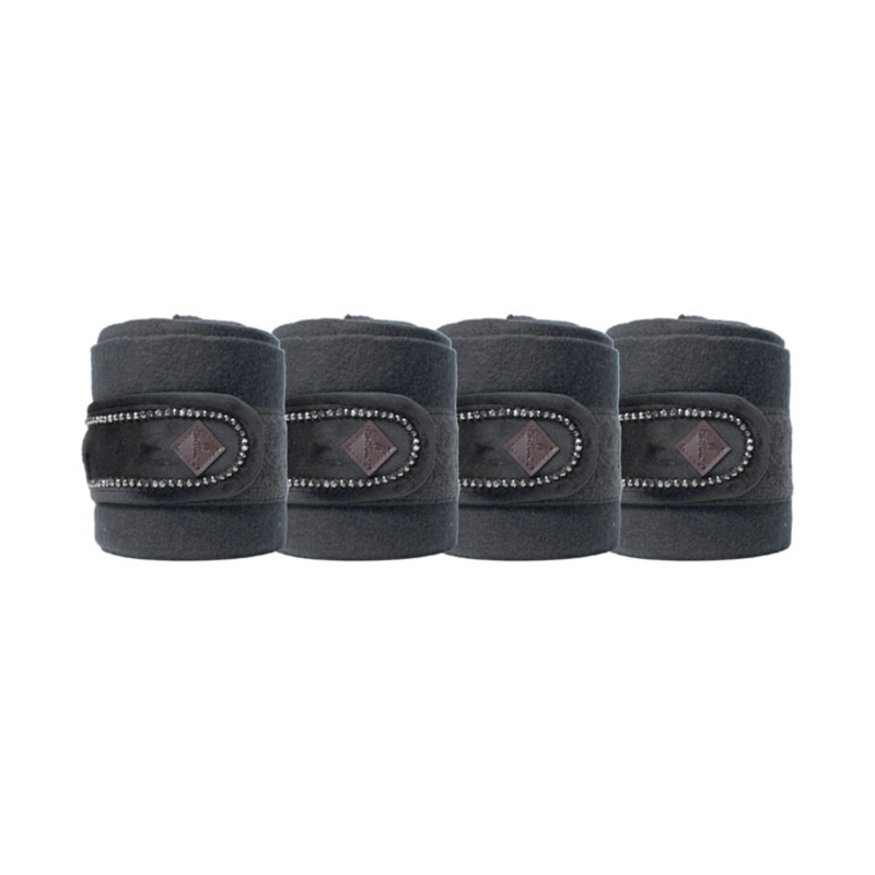 Kentucky Polar Fleece Velvet Pearls Bandages - Black-2