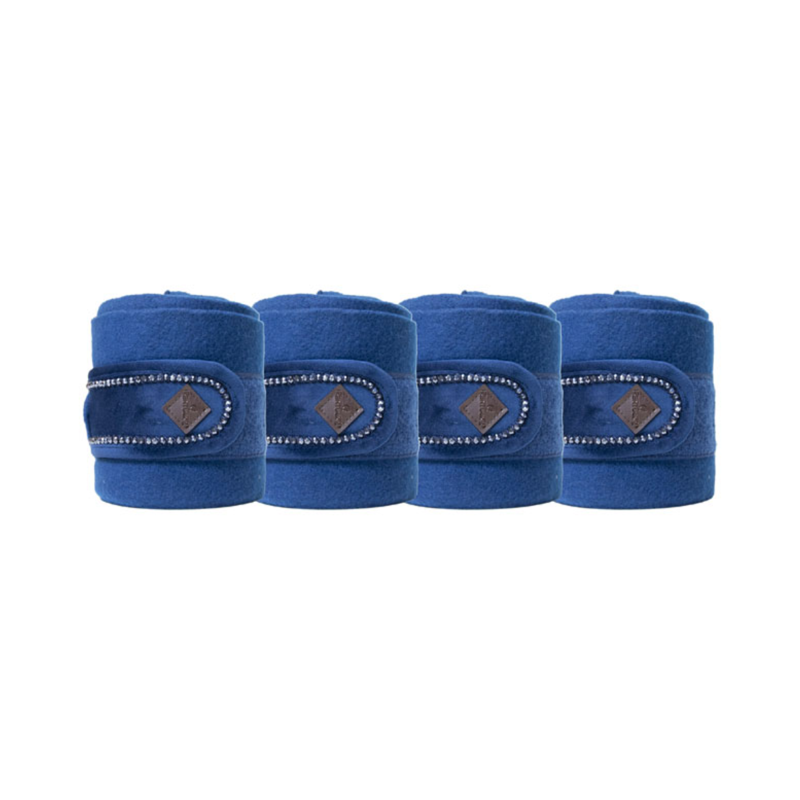 Kentucky Polar Fleece Velvet Pearls Bandages - Navy-2