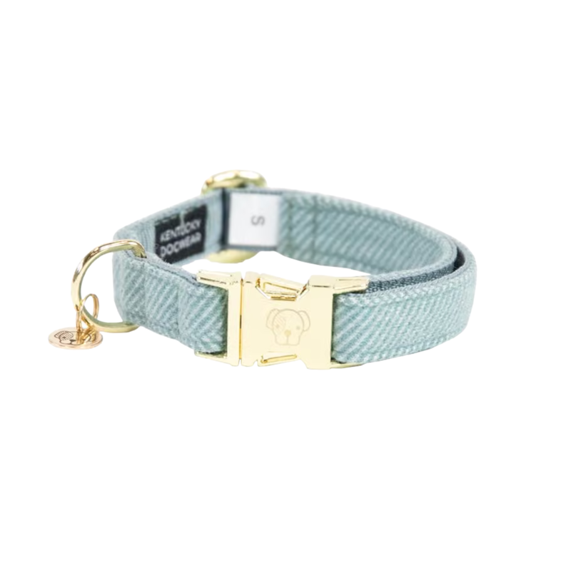 Kentucky Wool Dog Collar - Light Blue-4
