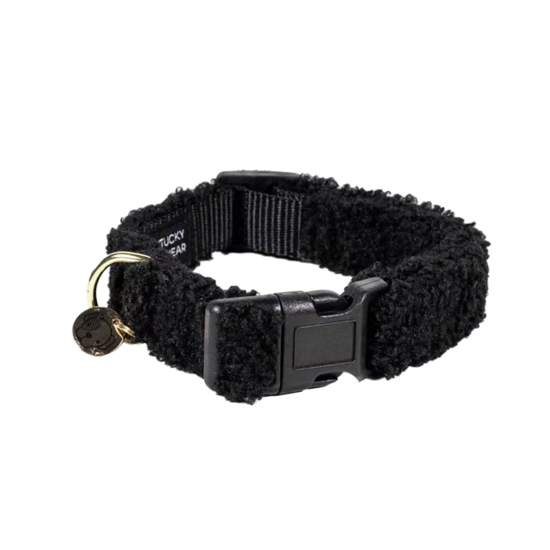 Kentucky Teddy Fleece Dog Collar - Black-2