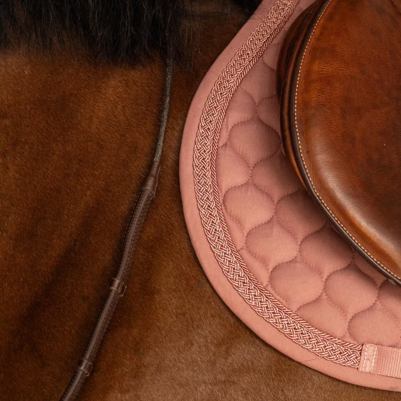 Kentucky Classic Onion Plaited Glitter Rope Jumping Saddlepad Full - Old Rose-2