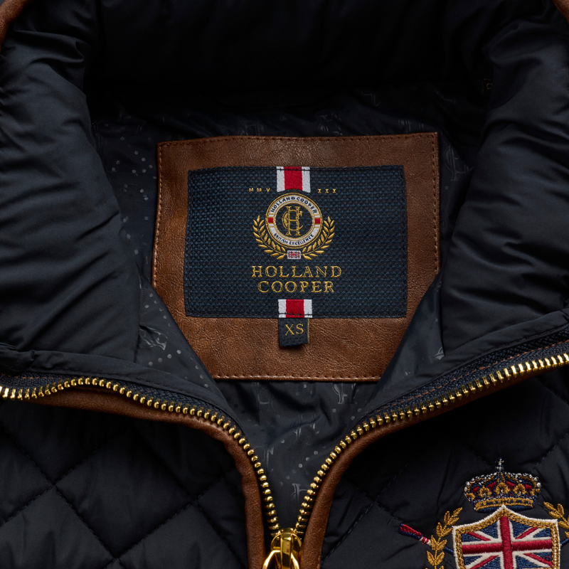 Holland Cooper Boughton Diamond Quilt Gilet - Ink Navy-6