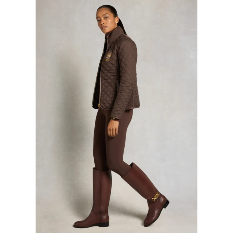 Holland Cooper Boughton Diamond Quilt Jacket - Walnut-3
