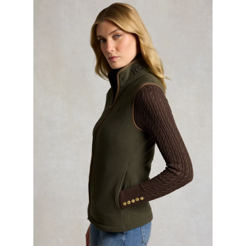 Holland Cooper Country Fleece Gilet - Khaki Canvas-2