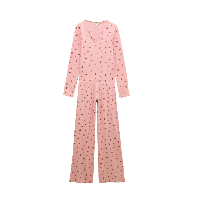 Joules Ladies Pointelle Set Pyjamas - Pink Floral-4
