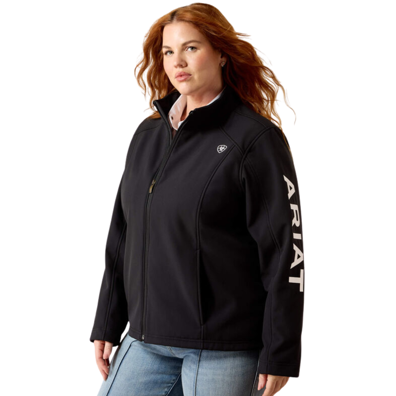 Ariat Women's Logo Softshell Jacket - Black/White-2