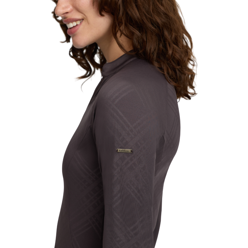 LeMieux Heritage Check Long Sleeve Base Layer - Cocoa-2