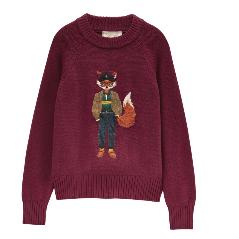 Joules Ladies Jonty Knit Jumper - Burgundy Red-5