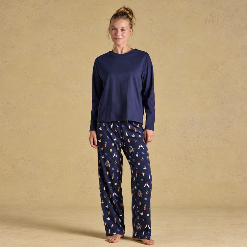 Joules Ladies Lyla Pyjamas - Navy Icons