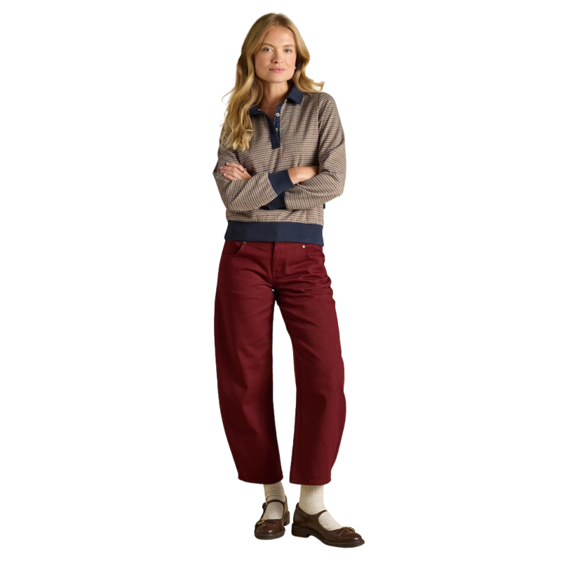 Joules Ladies Laurel Top - Navy/Red Check-3