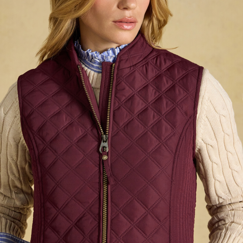 Joules Ladies Minx Gilet - Dark Red-2