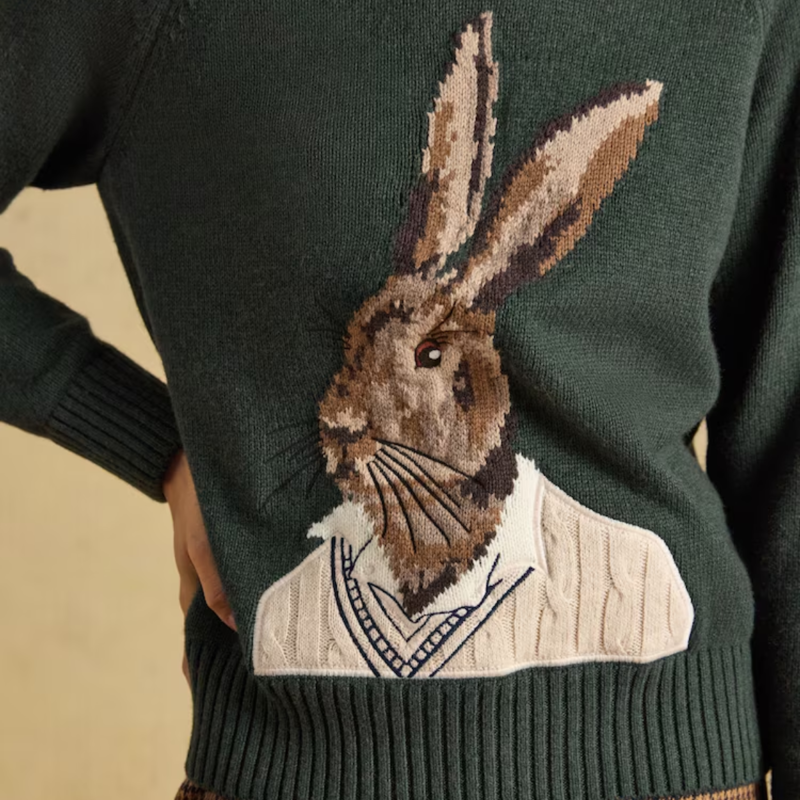 Joules Ladies Hare Knit Jumper - Green-3