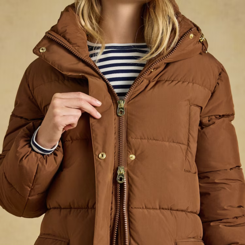 Joules Ladies Matchday Coat - Brown-4