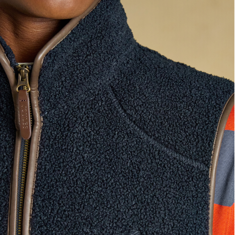 Joules Men's Heritage Borg Gilet - Navy-3