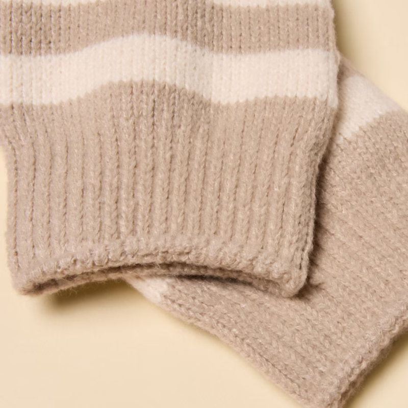 Joules Ladies Cosy Stripe Socks - Oat Stripe-2