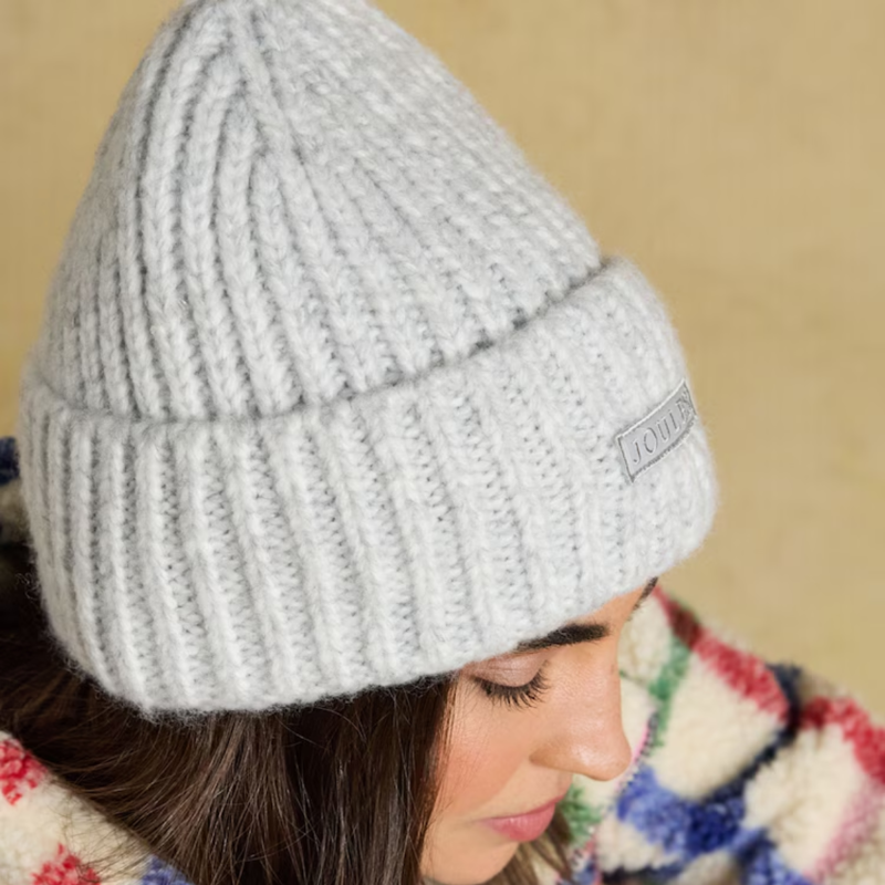 Joules Ladies Chunky Beanie Hat - Grey-2