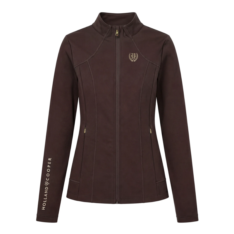 Holland Cooper Chiltern Zip Training Top - Chocolate-2