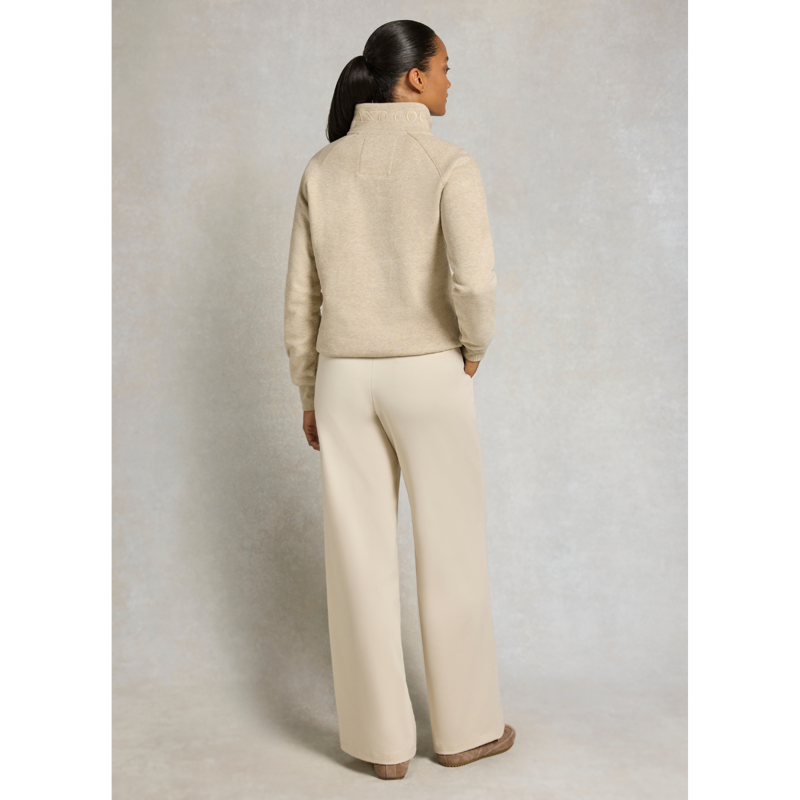 Holland Cooper Sporting Goods Zip Henley - Oatmeal Marl-3