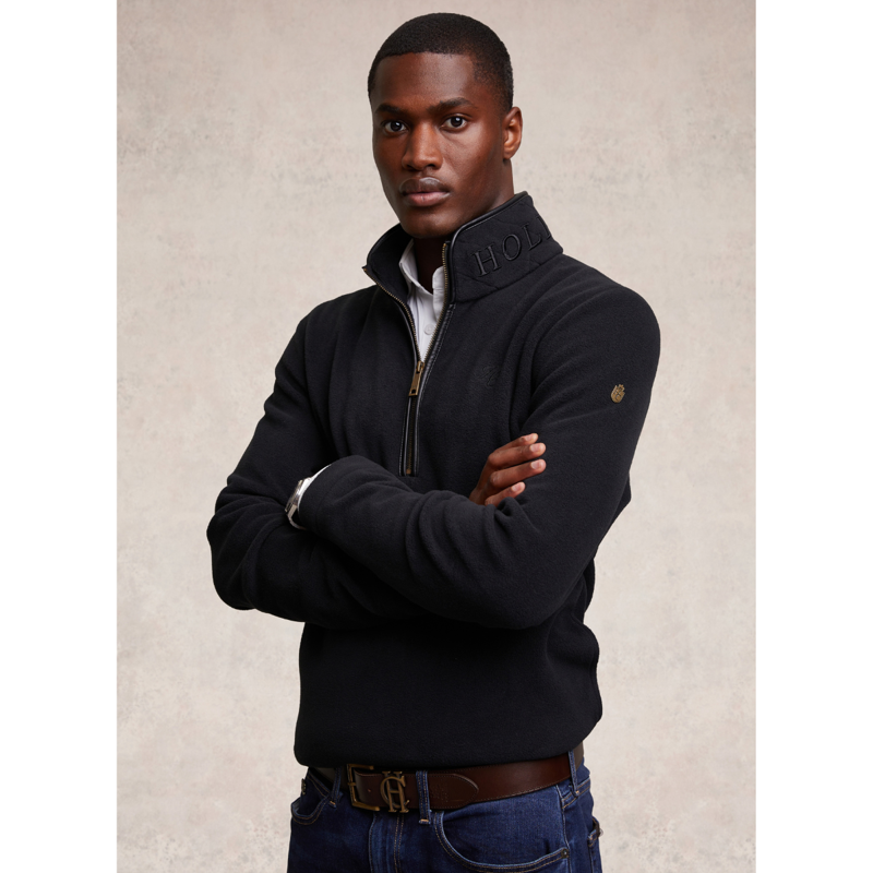 Holland Cooper Men's Country Fleece Quarter Zip - Black-1