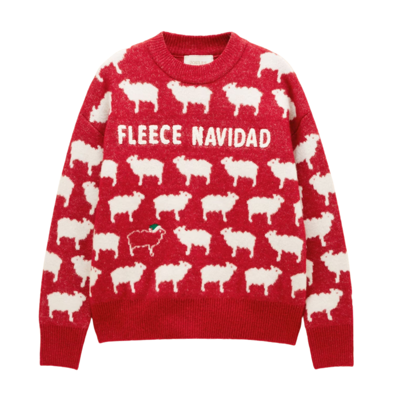 Joules Ladies Fleece Navidad Knit - Wine-4